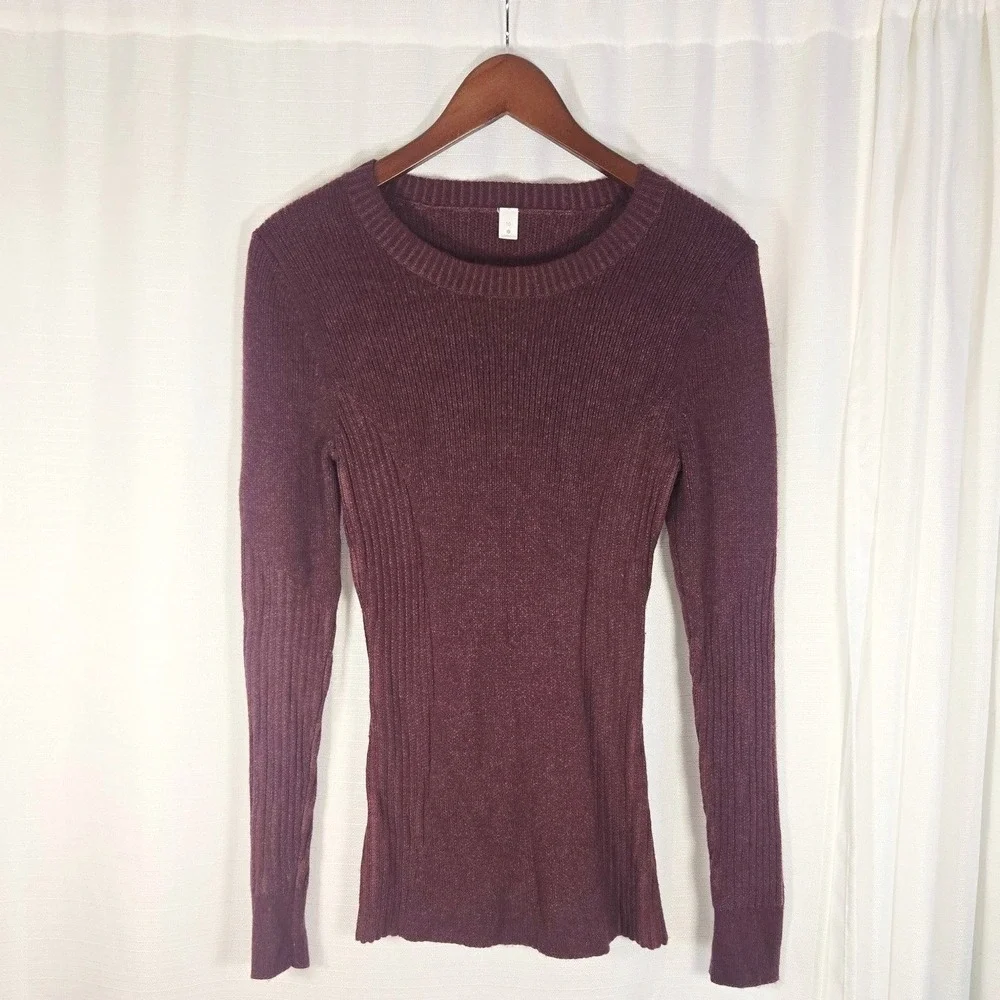 Lululemon Women‎ Merlot Merino Wool Feeling Balanced Sweater  Size 10 Athleisure